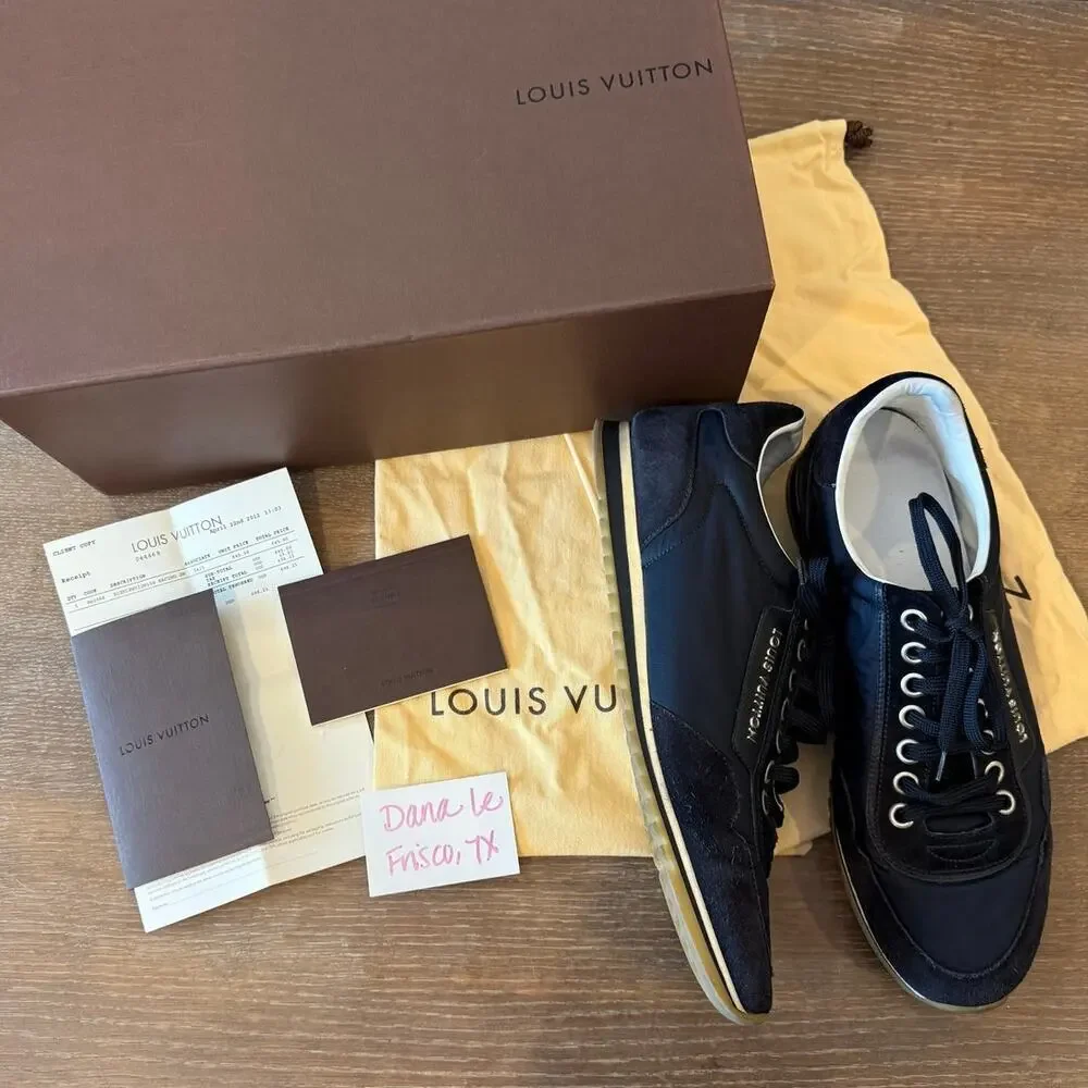 Louis Vuitton | Shoes | Louis Vuitton Navy Racing Sneakers  display picture 1
